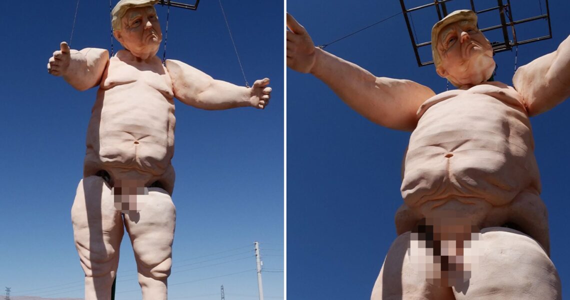 43-Foot-Tall Naked Donald Trump Towers Over Las Vegas Freeway