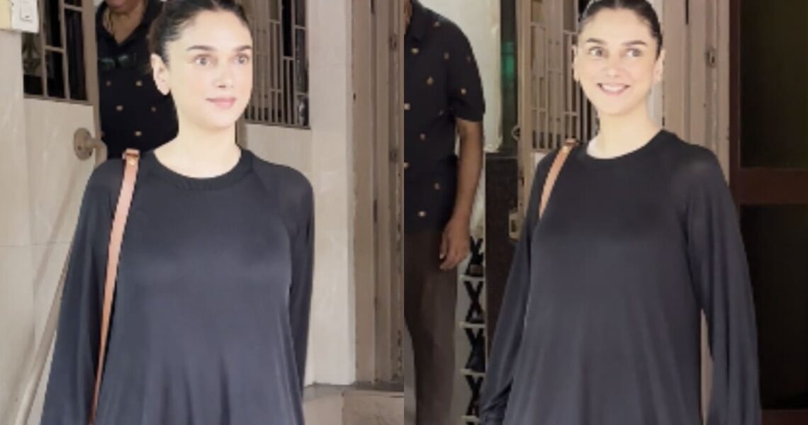 Aditi Rao Hydari proves she loves all things minimal as she makes a fashion statement in black dress and sneakers in Mumbai; WATCH