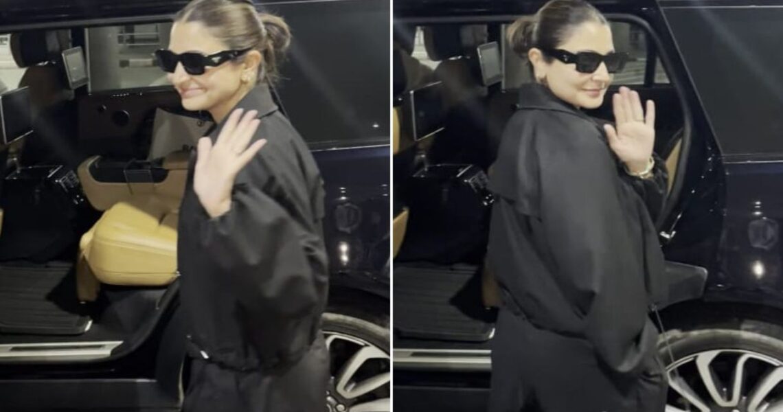 Anushka Sharma serves boss lady vibes in all-black avatar as she returns to India sans hubby Virat Kohli and kids Vamika, Akaay; WATCH