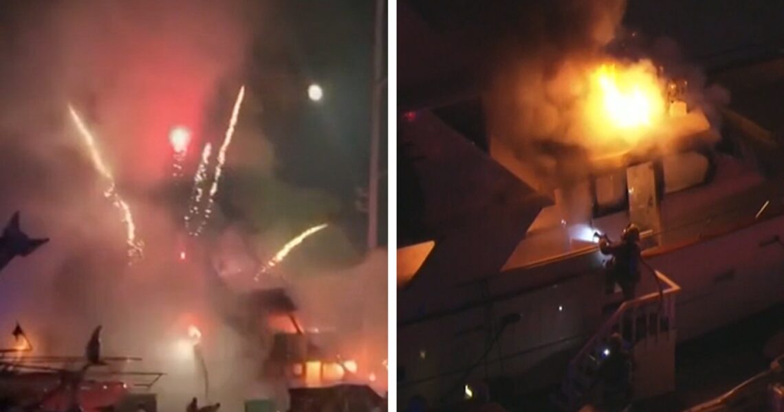 California Yacht Sinks After Fireworks Explode, Blaze Breaks Out on Video