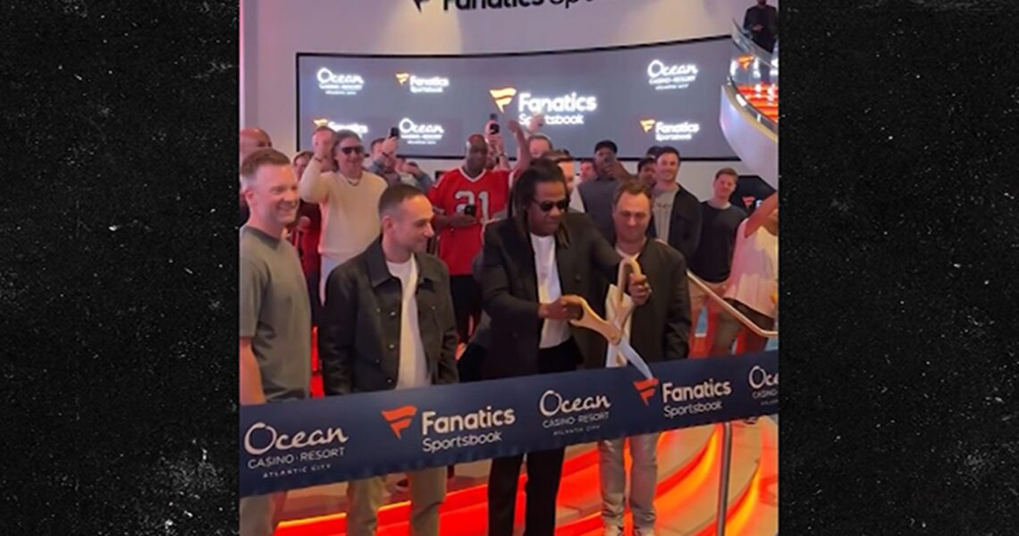 Jay-Z and Michael Rubin Cut Ribbon at First Fanatics Sportsbook in New Jersey