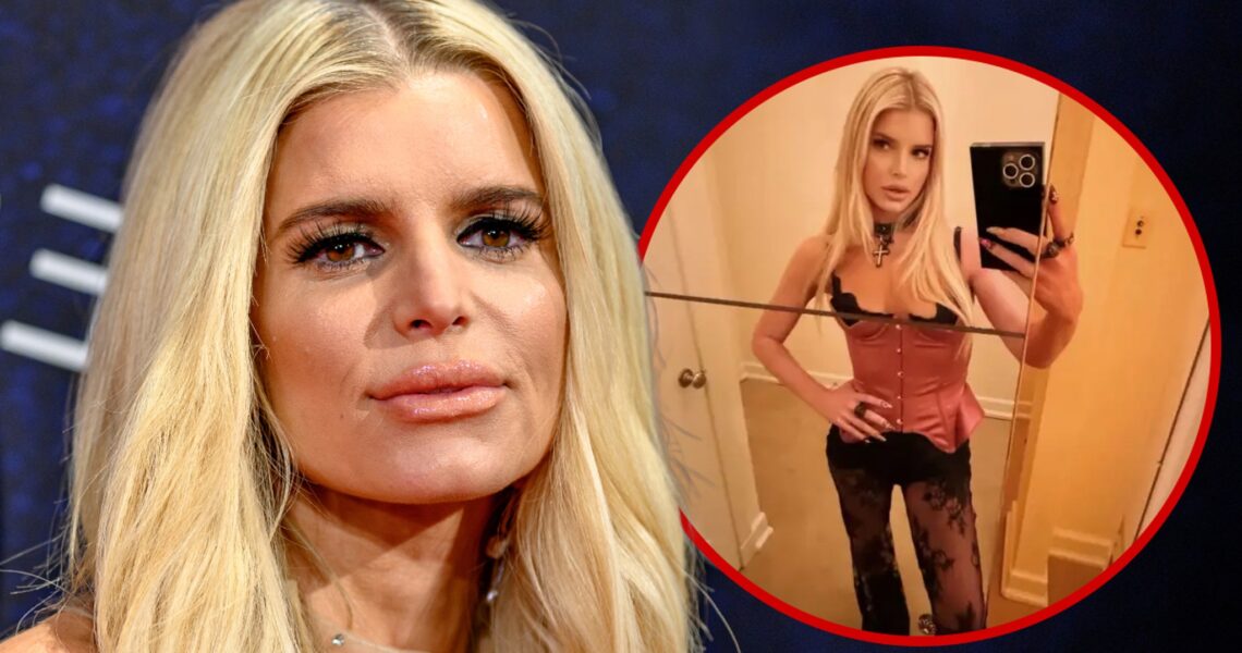 Jessica Simpson Flaunts Slim Physique in Racy, S&M-Inspired Top