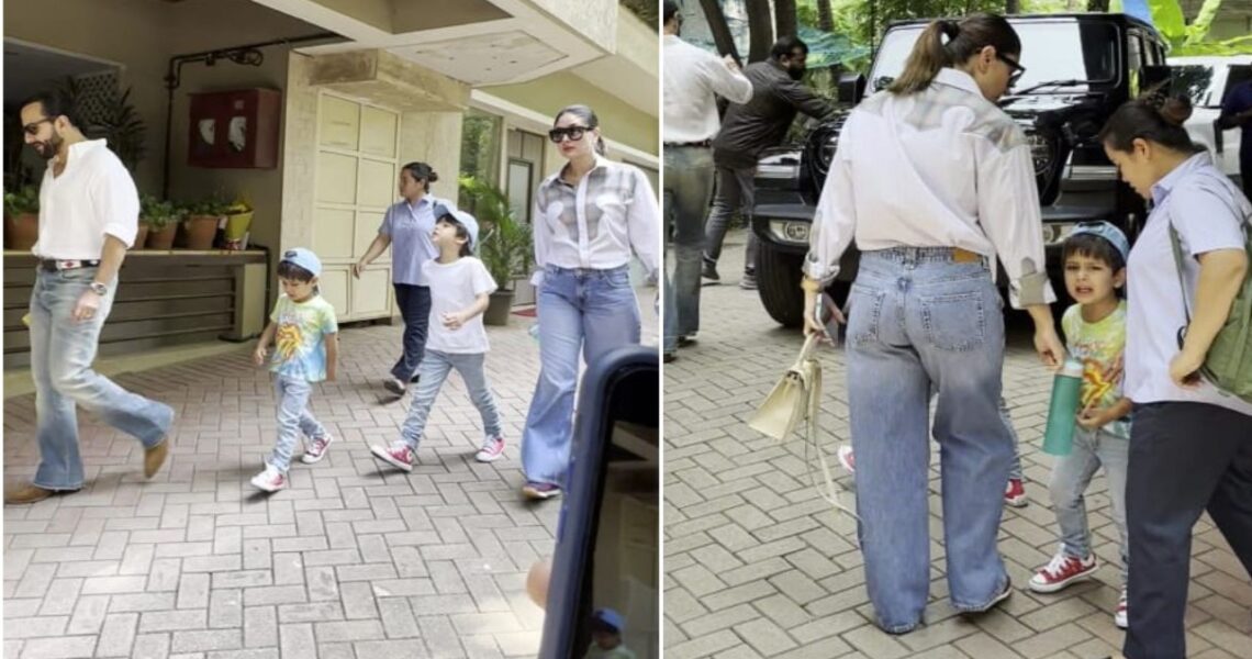 Kareena Kapoor and Saif Ali Khan’s son Jeh’s reaction after seeing paps as he steps out with mom, dad and brother Taimur is unmissable