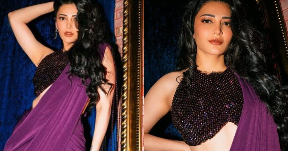 Not black but Shruti Haasan turns heads in purple saree; here’s how fans are reacting