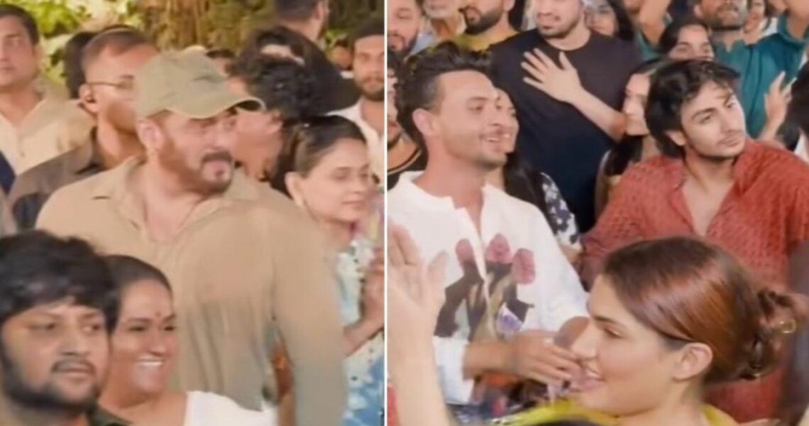 Salman Khan grooves with Aayush and Arpita Sharma during Ganpati Visarjan despite rib injury; youngsters Arhaan, Nirvan, Alizeh and others join celebrations: WATCH