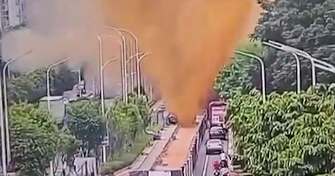 Sewage Eruption Sprays Poop on Cars, Pedestrians in China on Video