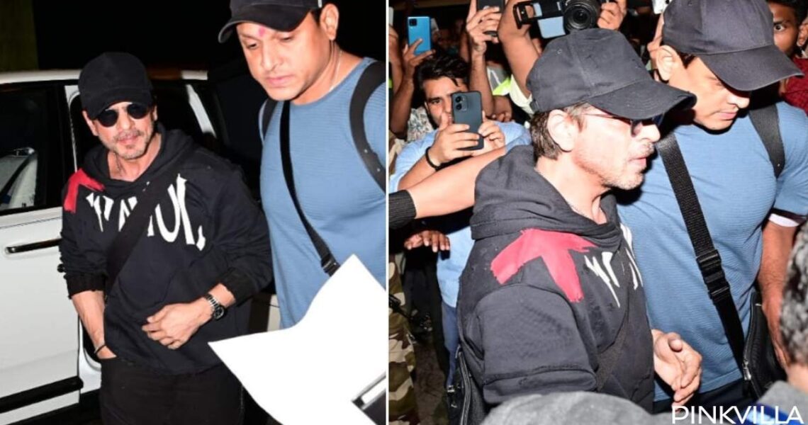 Shah Rukh Khan spreads charm in all-black look as he jets off to Abu Dhabi; superstar gets mobbed by fans amid tight security: WATCH