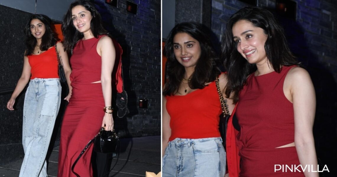 Stree 2 star Shraddha Kapoor paints the town red in color-coordinated outfits as she heads out for Sunday dinner with her girlies: WATCH