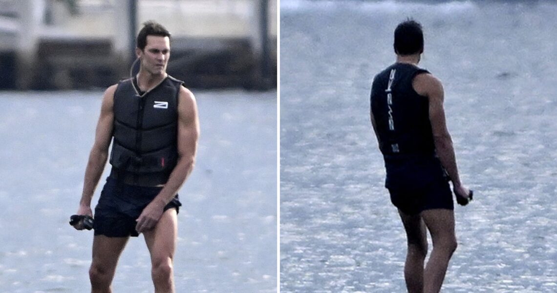 Tom Brady Rides His Electric Surfboard in Miami, Looks Ripped