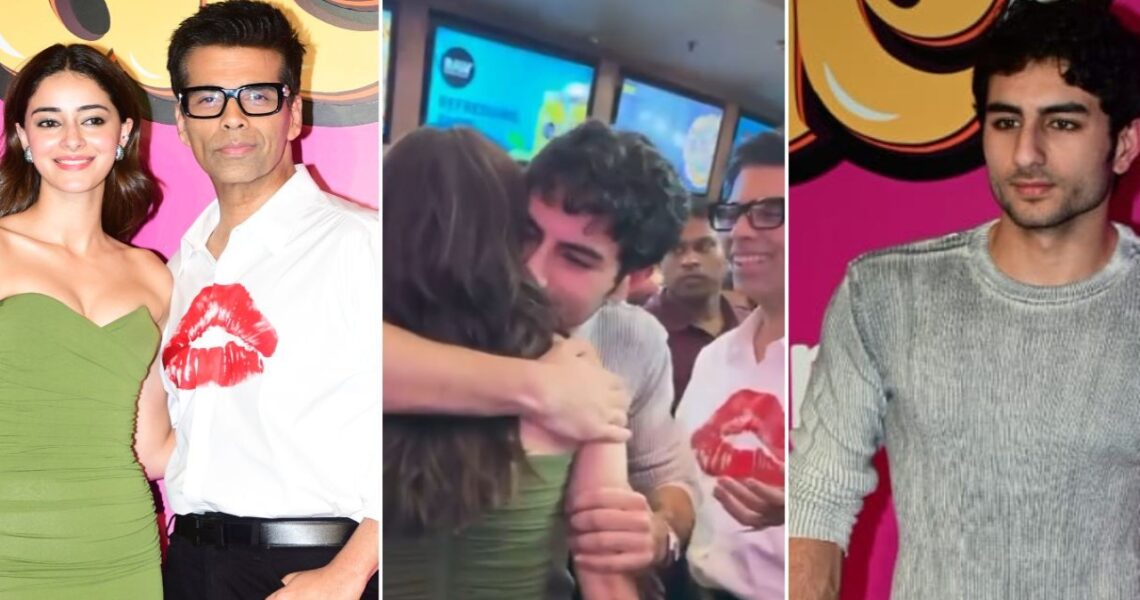 WATCH: Ibrahim Ali Khan hugging Ananya Panday at Call Me Bae’s screening while Karan Johar smiles at them, makes us manifest movie with this trio