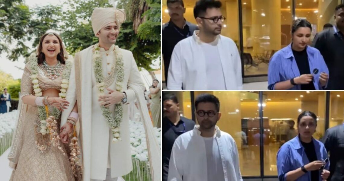 WATCH: Lovebirds Parineeti Chopra-Raghav Chadha are all smiles as they return to Mumbai after 1st wedding anniversary getaway