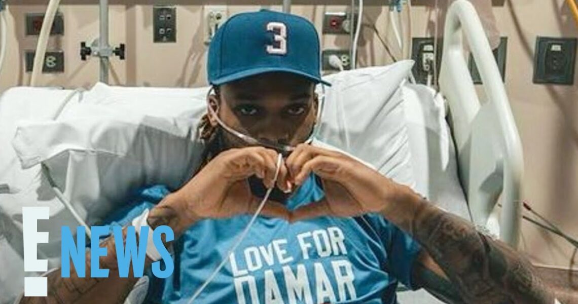 Damar Hamlin Cheers on Buffalo Bills Teammates From Hospital | E! News