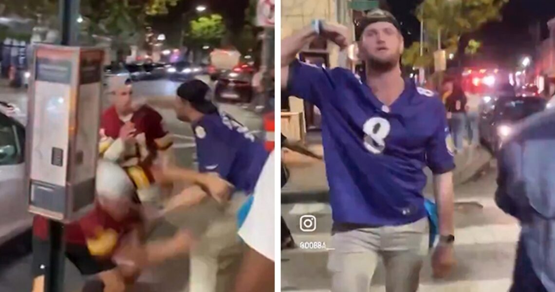 Baltimore Ravens Fan Knocks Commanders Fan Out Cold, Police Investigating