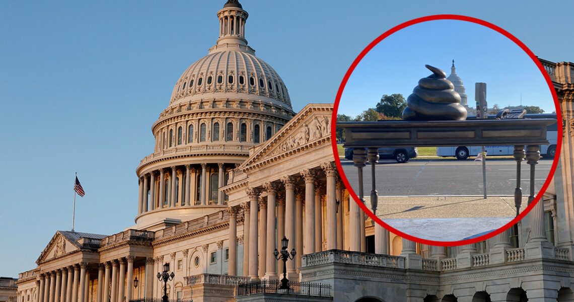 Bronze Turd Monument Pops Up on Capitol Hill to Honor Jan. 6 Riot