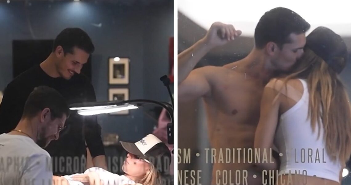 Brooks Nader and Gleb Savchenko Hot and Heavy Getting Tattoos Together