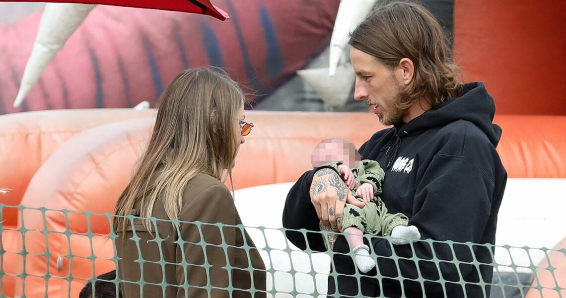 Frances Bean Cobain and Riley Hawk Take Newborn Son to Pumpkin Patch