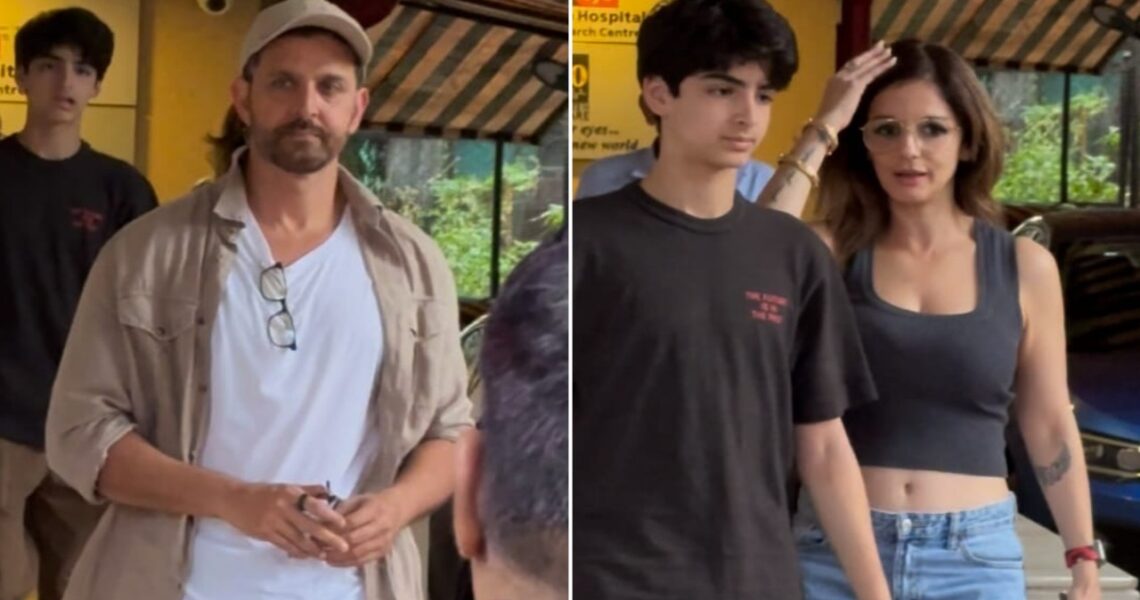 Hrithik Roshan and ex-wife Sussanne Khan spotted with their son in the city; don’t miss trio’s camaraderie: WATCH