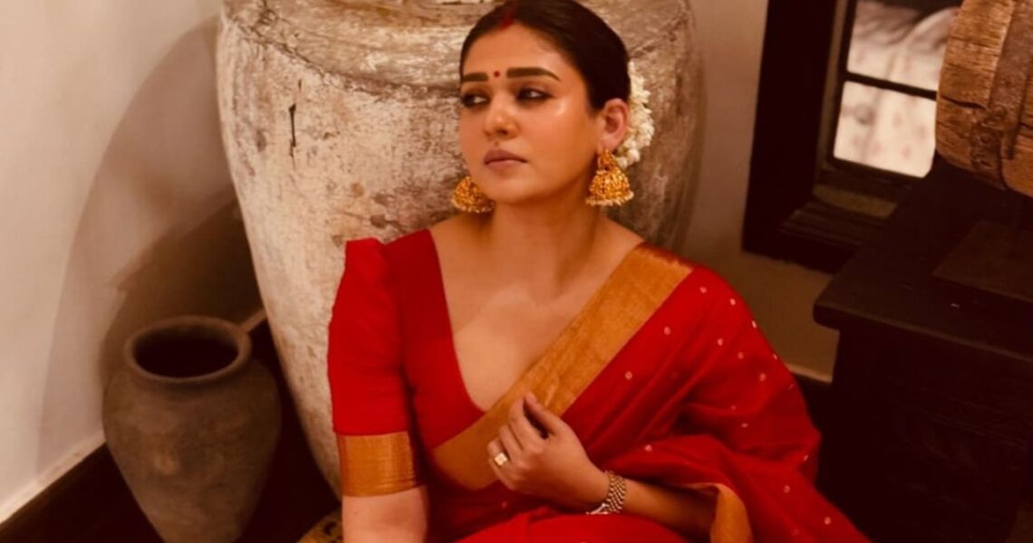 In PICS: Nayanthara channels her inner desi girl in red saree as she embraces festive spirit of Navratri