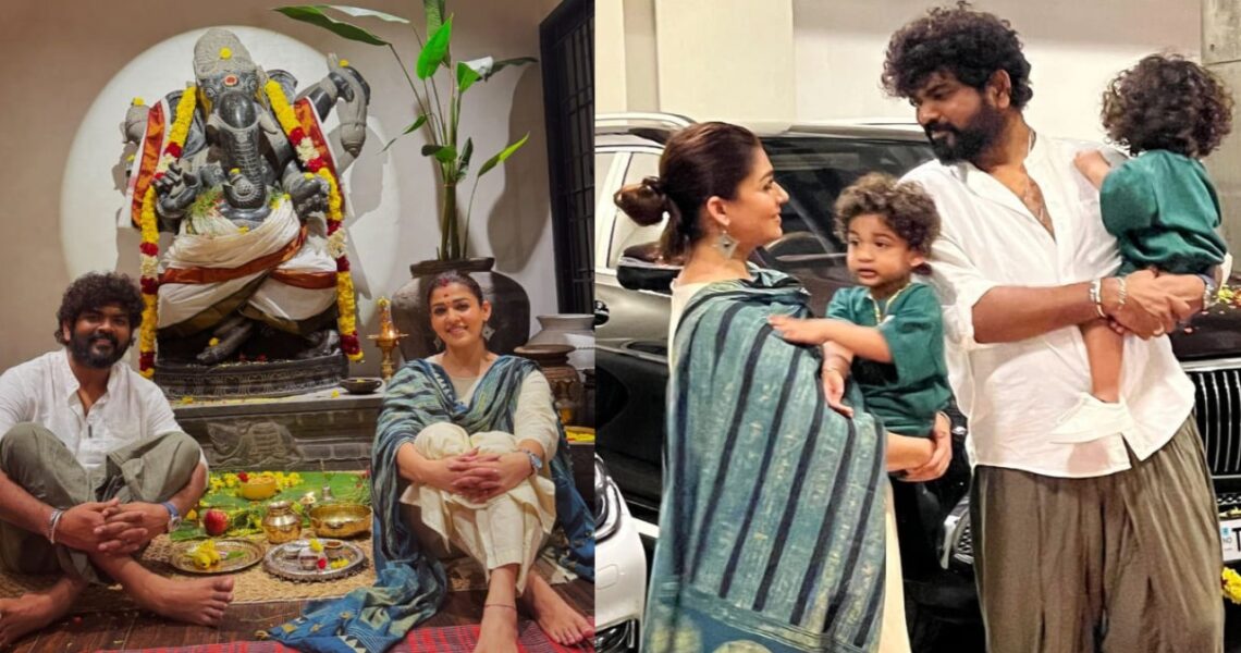 Nayanthara shares joyful moments with husband Vignesh Shivan and twins Uyir, Ulag on Vijayadashami; Fans praise their parenting style