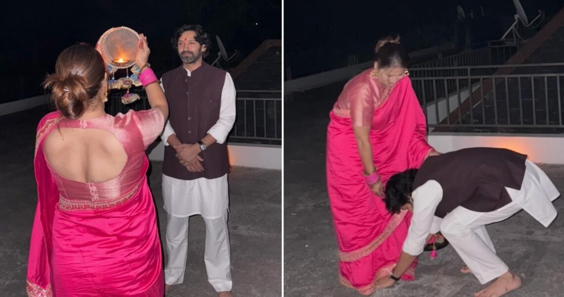 PICS: Vikrant Massey touches wife Sheetal Thakur’s feet as they celebrate Karwa Chauth; fan says, ‘This is how true love looks like’