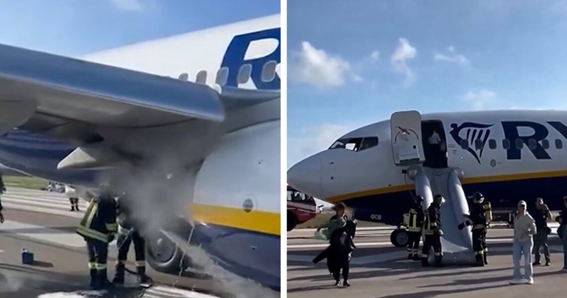 Ryanair Jet Wing Catches Fire, Forces Emergency Evac, Video Shows Aftermath