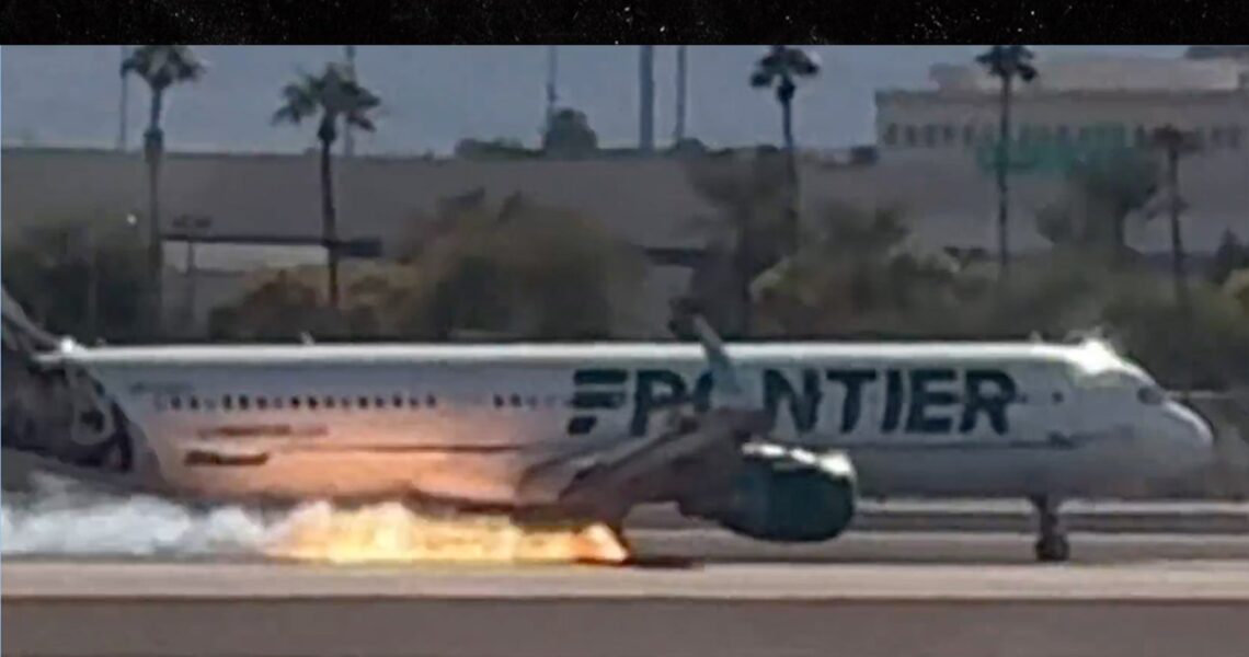 Video Shows Frontier Airlines Plane Catches Fire in Las Vegas